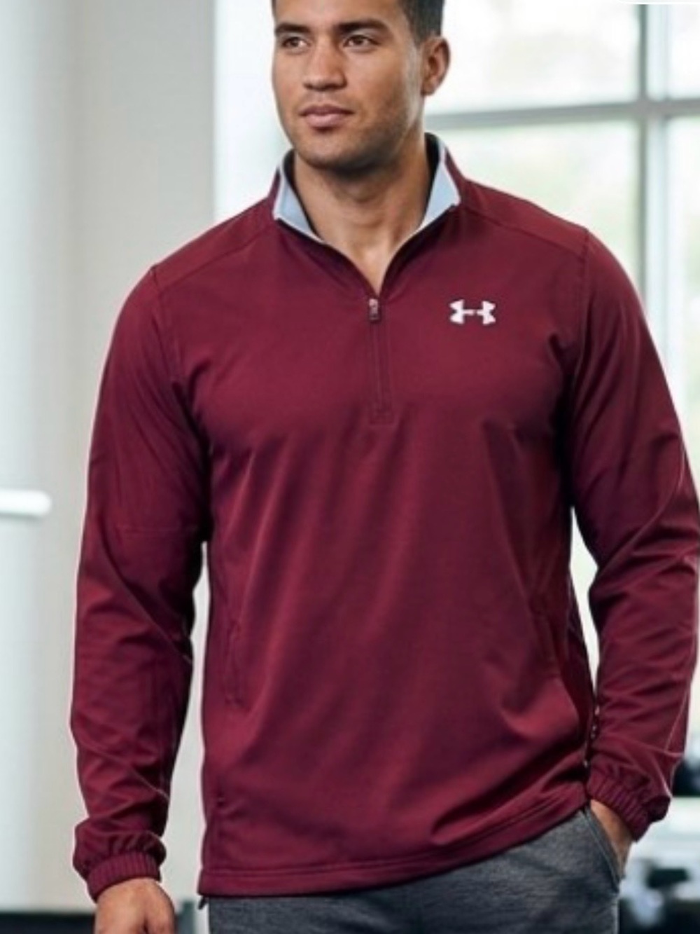 Under Armour Maroon Quarter-Zip Performance Pullover… Texas A&M burgundy.. SZ L